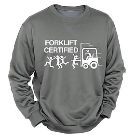 Herre Trykte bogstaver Sjov Sweatshirt Sweatshirt Sweatshirt med hætte Rund hals Mode 3D-udskrivning Ferie I-byen-tøj Streetwear Sort Blå Crewneck 3D-udskrivni