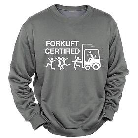 Herre Trykte bogstaver Sjov Sweatshirt Sweatshirt Sweatshirt med hætte Rund hals Mode 3D-udskrivning Ferie I-byen-tøj Streetwear Sort Blå Crewneck 3D-udskrivni
