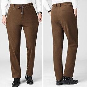 Herre Pæne bukser Fløjlsbukser Bukser kinesisk Lomme Snørelukning Elastisk Talje Helfarve Komfort Formel Fest Arbejde Mode Klassisk Stil Sort Navyblå Mikroelas