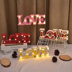 led kærlighed hjerte brev lampe romantisk rød rose nat lys ornament til bryllup fødselsdag boligindretning jule valentinsdag gave