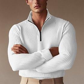 Men's Corduroy Shirt Polo Shirts Formal Work Ribbed Polo Collar Long Sleeve Fashion Comfortable Color Block Buttons Spring Fall Black White Gray Corduroy Shirt