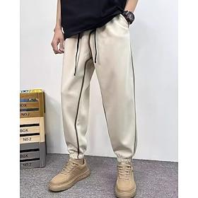 Men's Athletic Pants Sweatpants Joggers Trousers Pocket Drawstring Elastic Waist Plain Comfort Sports Outdoor Daily Fashion Casual Black Beige Micro-elastic