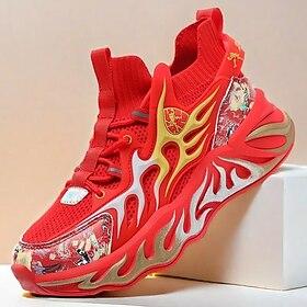 stijlvolle rode herensneakers met vlammendesign - stijlvol en comfortabel, perfect voor feestjes of casual uitjes