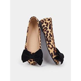 dames ballerina's met luipaardprint en zwarte strik - comfortabel en chique, perfect voor casual dagen en werkkleding