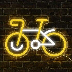 Minimalistic Bicycle Neon Sign, Bike Neon Sign Light 5V USB Powered for Home Décor, Living Room A Cyclist, Home Decoration, Side Table Statue Decor, Bicycle Ar