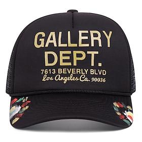 Herre Baseballcaps Solhatt Trucker Hat Svart Oransje Bomull Justerbare Mote Fritid Daglig Festival Trykt mønster Solkrem Pustende