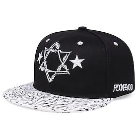 Herre Baseballcaps Solhatt Hip Hop Cap Svart Hvit Bomull Justerbare Mote Dagligdagstøy Festival Mønster Fritid / hverdag