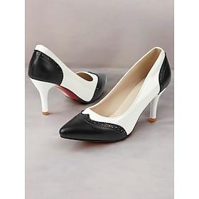elegante retro-geïnspireerde zwart-witte lakleren pumps met stilettohak voor dames - perfect voor bruiloften en speciale gelegenheden