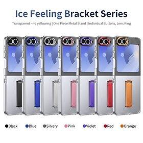 telefoon hoesje Voor Samsung Galaxy Z-flip 6 Z Flip 5 Z Flip 4 Z Flip 3 Achterkant met standaard Magnetisch Ondersteuning draadloos opladen Retro TPU PC