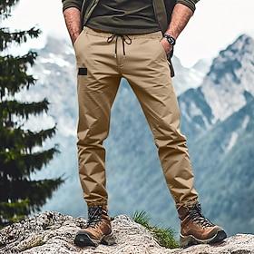 Men's Cargo Pants Cargo Trousers Joggers Trousers Casual Pants Drawstring Elastic Waist Elastic Cuff Plain Outdoor Sports Outdoor Streetwear Workout Black Yell