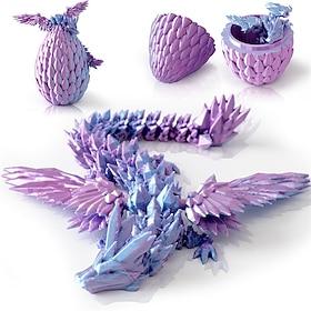 3d trykt drage egg regnbue flygende drage i fargerike egg fidget leketøy til bursdagsgave fleksibel skrivebord figur dekor