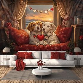 valentinsdag hengende veggteppe veggkunst stort billedvev veggmaleri dekor fotografi bakteppe teppe gardin hjem soverom stue dekorasjon