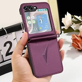 telefoon hoesje Voor Samsung Galaxy Z-flip 6 Z Flip 5 Z Flip 4 Z Flip 3 Achterkant Schokbestendig Retro TPU PU-nahka