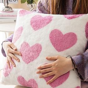 valentinsdag plysj myk dekorativ putetrekk 1stk myk firkantet putetrekk putetrekk for soverom stue sofa sofa stol