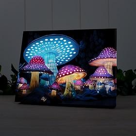 trippy mushrooms led canvas veggkunst led opplyst veggdekor 2aa batteridrevet opplyst canvas print led lys kjøkken soverom eller hjemmeinnredning