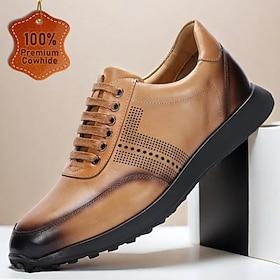 stijlvolle bruine leren veterschoenen met geperforeerd detail voor heren  perfect voor casual en zakelijke gelegenheden