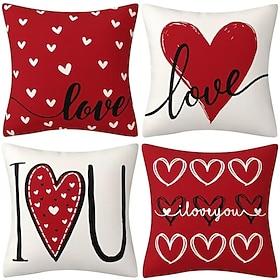 valentinsdag hjerte dekorative kasteputer trekk 1stk mykt firkantet putetrekk putetrekk til soverom stue sofa sofastol