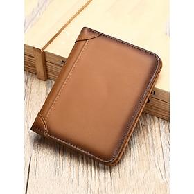 Men's Wallet Credit Card Holder Wallet Leather Cowhide Office Casual Daily Multiple pockets Large Capacity RFID Blocking Solid Color Color rubbing Light Brown