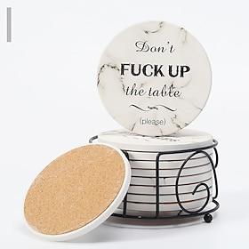 ronde keramische antislip absorberende onderzetter met logo-ontwerp voor thermische isolatie