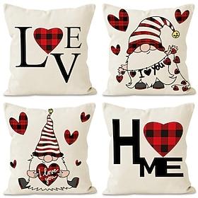valentinsdag hjertenisser dekorative kasteputer trekk 1stk mykt firkantet putetrekk putetrekk til soverom stue sofa sofastol