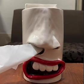 Funny Tissue Box, 13 cm Resin Tissue Dispenser, Decorative Tissue Box Dispenser, Creative 3D Cosmetic Tissue Box, Dispenser Boxes for Face Tissues for Home and