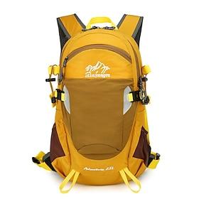 20-35 L Daypack Rucksack Zipper Multi Pocket - Wearable Durable Outdoor Hiking Camping Military Nylon Dark Grey Black Yellow