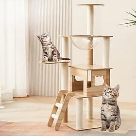 47.24 Inches Cat Tree/Cat Tree House and Towers for Large Cat/Cat Climbing Tree with Cat Condo/Cat Tree Scratching Post/Perches/Hammock, Multi-Level Large Cat
