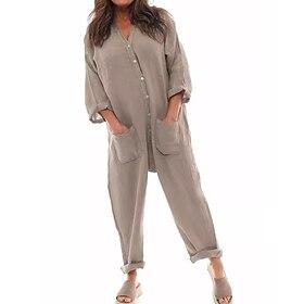 Women's Jumpsuit Solid Color Full Length Black Spring   Fall
