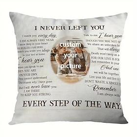 tilpasset minneputetrekk foto putetrekk pute sympati gave personlige minnegaver jeg har aldri forlatt deg