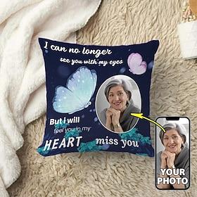 tilpasset minneputetrekk foto putetrekk pute sympati gave personlige minnegaver sommerfugl