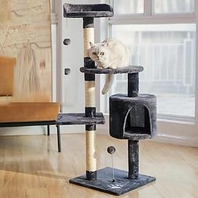 45.67 Inches Cat Tree/Cat Tree House and Towers for Large Cat/Cat Climbing Tree with Cat Condo/Cat Tree Scratching Post/Multi-Level Large Cat Tree