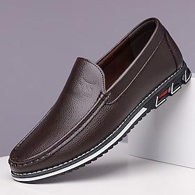 Men's Dark Brown  Loafers, Soft Moc Toe Slip-On Casual Shoes, Smart-Casual Travel and Outdoor Resort Style for Men, Perfect for Deck, Cruise and Leisure Wear
