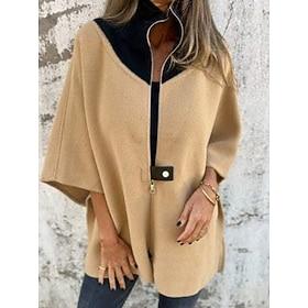 Women's Winter Coat Winter Jacket Outdoor Street Daily Fall Winter Regular Coat Regular Fit Warm Breathable Comtemporary Stylish Jacket Long Sleeve Solid Color