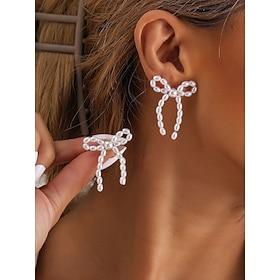 elegante parel strik oorbellen met delicaat design  perfect voor dagelijks gebruik en speciale gelegenheden