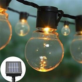 5m led globe solar fairy lichtsnoer kerst guirlande straat bruiloft gloeilampen buiten voor feest vakantie tuin patio