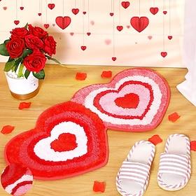 valentine's day hjertetepper hjerteformede sklisikre badetepper vaskbar matte hjerte kjøkkentepper elsker deco gulvmatte eller dusj soverom kjøkken deco (dobbe