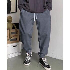 Men's Athletic Pants Sweatpants Joggers Trousers Pocket Drawstring Elastic Waist Plain Comfort Sports Outdoor Daily Fashion Casual Black Dark Gray Micro-elasti