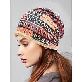 dames 2-in-1 zachte muts en nekwarmer met pompon en fleece voering - boho chic winterset