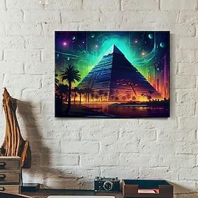 pyramide trippy led canvas veggkunst led opplyst veggdekor 2aa batteridrevet opplyst canvas print led lys kjøkken soverom eller hjemmeinnredning