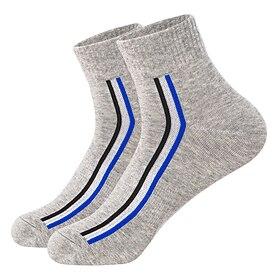 Herre 1 par Sokker Besetningssokker Joggesokker Hverdagssokker Svart Blå Farge Stripet Feriereise Sport  Utendørs Daglig Grunnleggende Normal Vår Høst Mote Fri