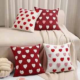 valentinsdag kaste putetrekk kjærlighet hjerte par dekorasjoner broderi putetrekk hjemmeinnredning til sofa kjæreste sofa soverom hvit rød