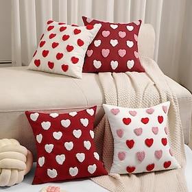 valentinsdag kaste putetrekk kjærlighet hjerte par dekorasjoner broderi putetrekk hjemmeinnredning til sofa kjæreste sofa soverom hvit rød