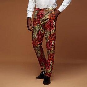 Voor heren Grafisch Slangenhuid Pakken Medium Taille Vintage Casual Buiten Vakantie Huis Vetoketju Zak Zomer Lente Herfst 3D-afdrukken Rood