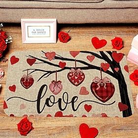valentinsdag hjerte dørmatte kjøkkenmatte gulvmatte sklisikre teppe oljetett teppe innendørs utendørs matte soverom dekor baderomsmatte inngangsteppe