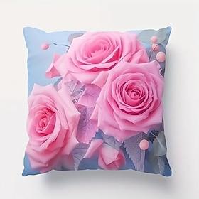 valentinsdag dekorative kasteputer trekk hjerte roser 1stk myk firkantet putetrekk putetrekk til soverom stue sofa sofa stol