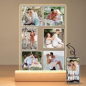 Personalized Ligt Up Photo Frame Custom Valentines Acrylic Night Light USB Powered for Valentine's Day Anniversary Gifts for Lovers Birthday Boyfriends Girlfri