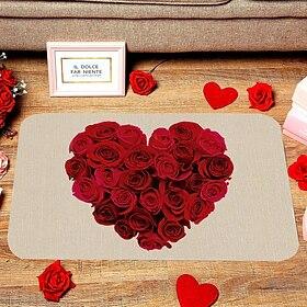 valentinsdag roser dørmatte kjøkkenmatte gulvmatte sklisikre teppe oljetett teppe innendørs utendørs matte soverom dekor badematte inngangsteppe
