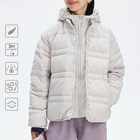 Herre Vattert pufferjakke Fleecejakke Vinter utendørs Hold Varm Vinterjakke Fleecejakker Hellengdes glidelås Klatring Camping / fotturer / grotting Reise Mørke