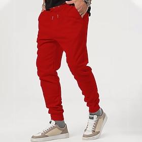 Men's Athletic Pants Sweatpants Joggers Trousers Pocket Drawstring Elastic Waist Plain Comfort Sports Outdoor Daily Fashion Casual ArmyGreen Black Micro-elasti