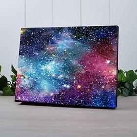 universe galaxy led lerret veggkunst farget glass utskrift led opplyst veggdekor 2aa batteridrevet opplyst lerret print led lys kjøkken soverom eller hjemmeinn